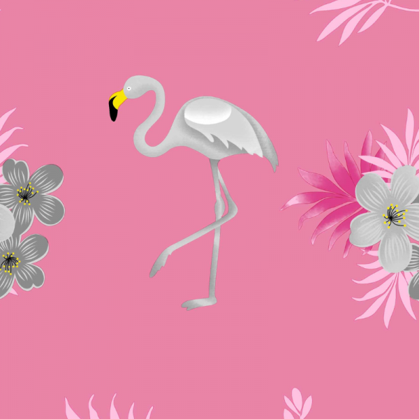 Voodilina flamingo roosal 