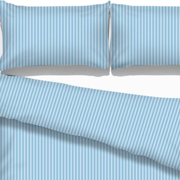 Satiinist padjapüür triibuline helesinine 