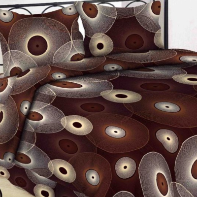 Satiinist voodipesukomplekt pruun ring